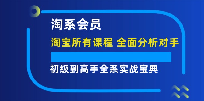 淘系会员初级到高手全系实战宝典【淘宝所有课程，全面分析对手】-副业库
