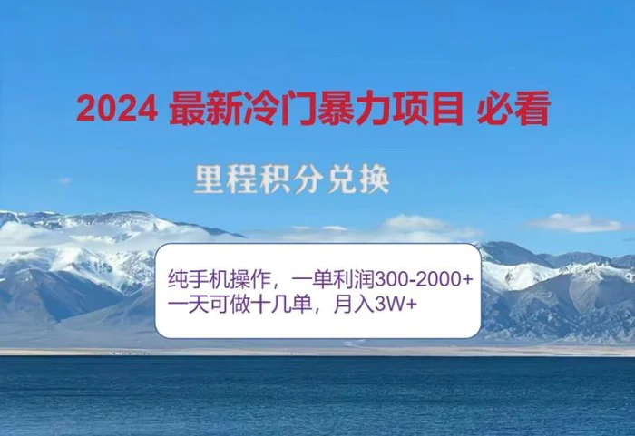 2024惊爆冷门暴利，里程积分最新玩法，高爆发期，一单300+—2000+-副业库