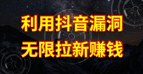 利用抖音链接漏洞，无限拉新赚钱【漏洞原理+操作流程】【揭秘】-副业库