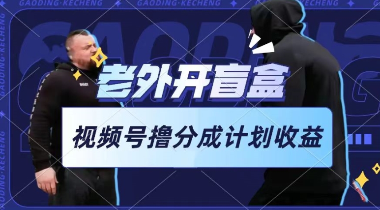 老外开盲盒视频，撸视频号分成计划收益，每天只需一小时，新手小白轻松上手【揭秘】-副业库