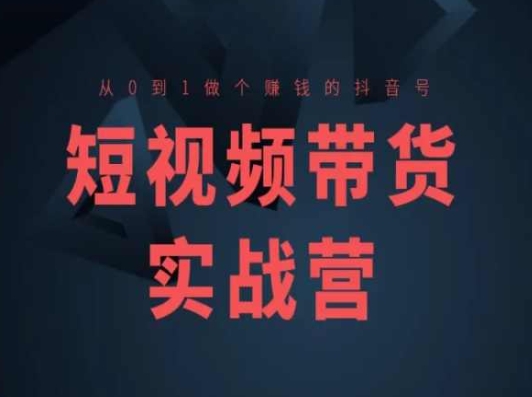 短视频带货实战营(高阶课)，从0到1做个赚钱的抖音号-副业库