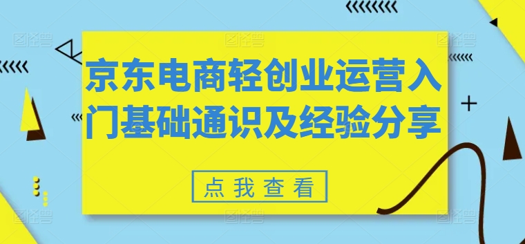京东电商轻创业运营入门基础通识及经验分享-副业库