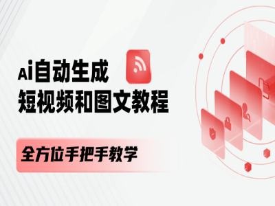 AI自动生成短视频和图文课程，全方位手把手教学-副业库