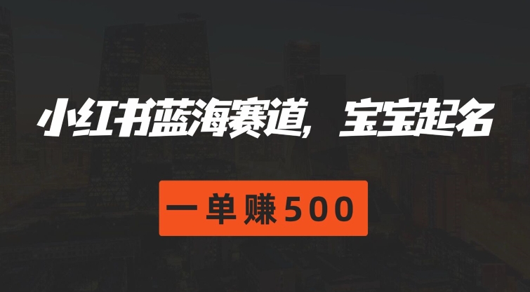 小红书蓝海赛道，宝宝起名，一单赚500-副业库