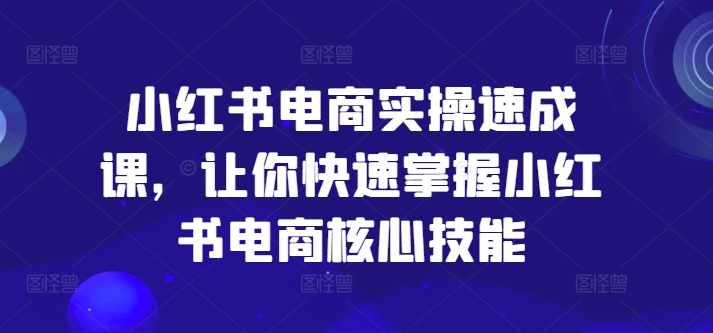 小红书电商实操速成课，让你快速掌握小红书电商核心技能-副业库