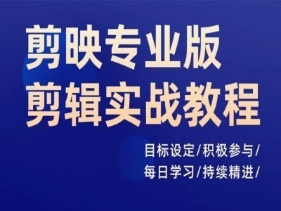 剪映专业版剪辑实战教程，目标设定/积极参与/每日学习/持续精进-副业库