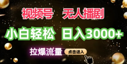 视频号蓝海项目，无人播剧拉爆流量，小白也能轻松日入3K-副业库