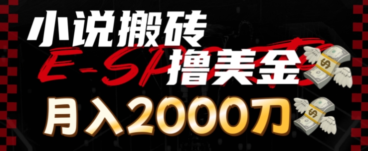 小说搬砖撸美刀，月入2000刀-副业库