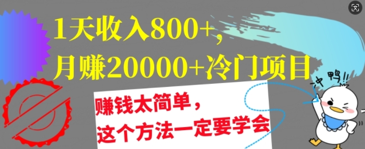 1天收入8张，月赚2w+冷门项目，赚钱太简单，这个方法一定要学会【干货】-副业库