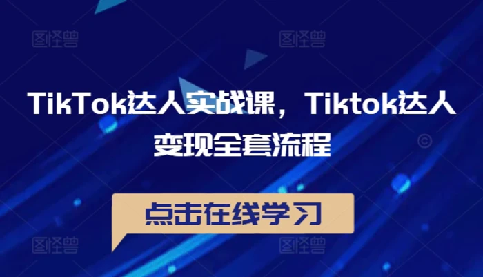TikTok达人实战课，Tiktok达人变现全套流程-副业库