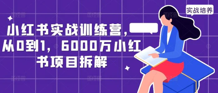 小红书实战训练营，从0到1，6000万小红书项目拆解-副业库