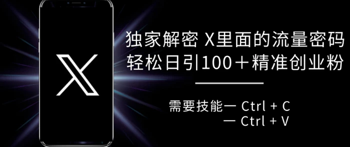 独家解密 X 里面的流量密码，复制粘贴轻松日引100+-副业库