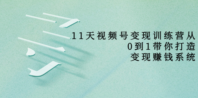 11天视频号变现训练营，从0到1打造变现赚钱系统（价值398元）-副业库