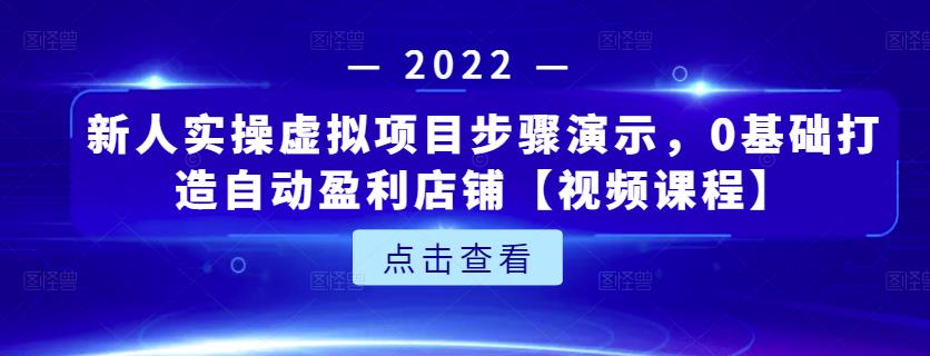新人实操虚拟项目步骤演示，0基础打造自动盈利店铺【视频课程】-副业库