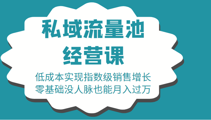 16堂私域流量池经营课：低成本实现指数级销售增长，零基础没人脉也能月入过万-副业库