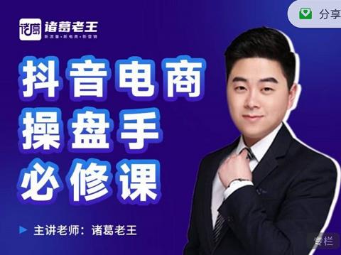 诸葛老王-抖音电商操盘手必修课：顶层设计，​起号破局，爆款运营，数据分析-副业库