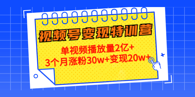 21天视频号变现特训营：单视频播放量2亿+3个月涨粉30w+变现20w+（第14期）-副业库