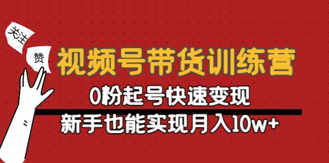 视频号带货训练营：0粉起号快速变现，新手也能实现月入10w+-副业库