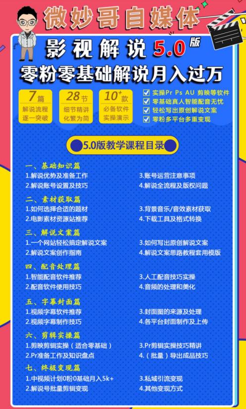 图片[2]-微妙哥影视解说5.0版视频课程，零粉丝零基础解说，小白也能月入过万-副业库