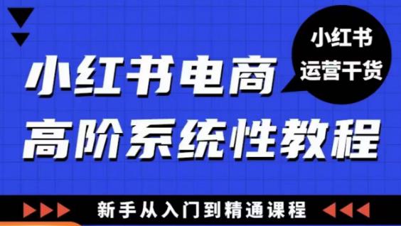 小红书电商高阶系统教程，新手从入门到精通系统课-副业库