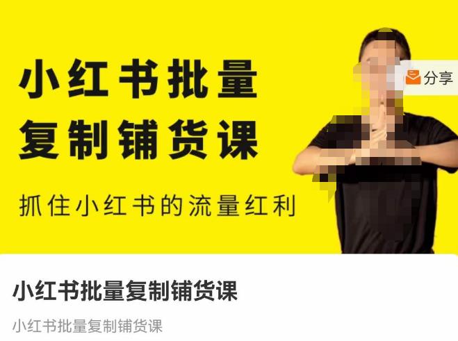 张宾·小红书批量复制铺货课，抓住小红书的流量红利 （更新2023年2月）-副业库