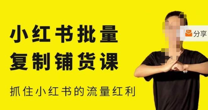 张宾·小红书批量复制铺货课，小红书0-1快速起号变现玩法，抓住小红书的流量红利（更新2023年3月）-副业库