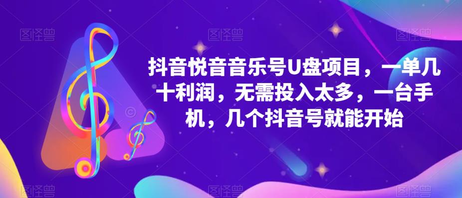 抖音音乐号U盘项目，一单几十利润，无需投入太多，一台手机，几个抖音号就能开始-副业库