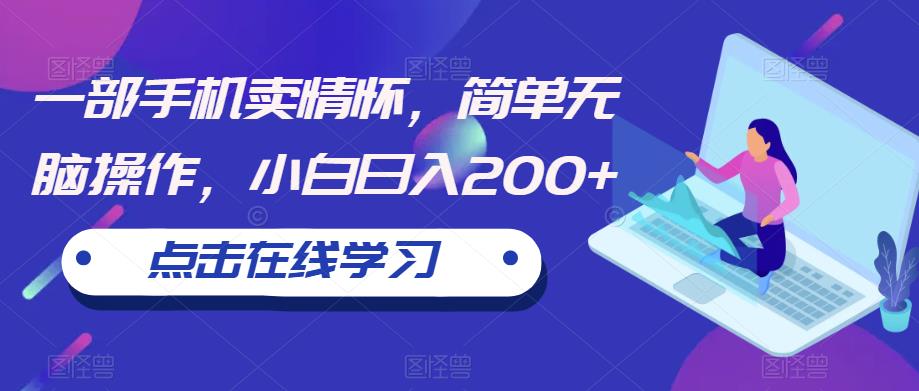 一部手机卖情怀，简单无脑操作，小白日入200+【揭秘】-副业库