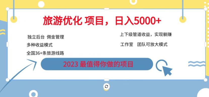 7.22旅游项目最新模式，独立后台+全国35+线路，日入5000+【揭秘】-副业库