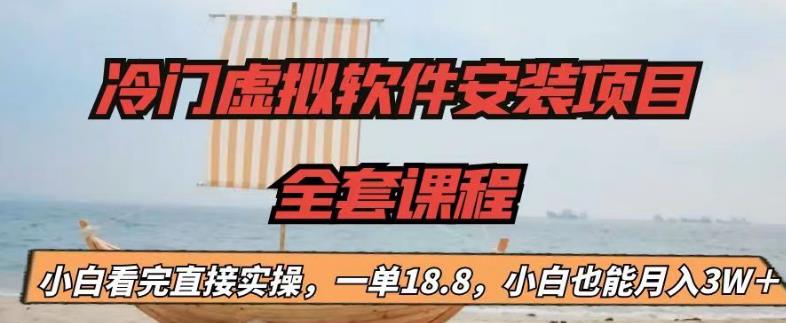 冷门虚拟软件安装项目，一单18.8，小白也能月入3W＋【揭秘】-副业库