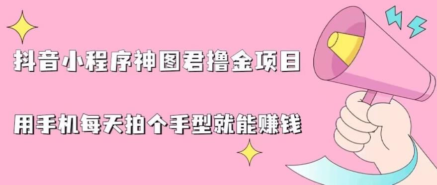 抖音小程序神图君撸金项目，用手机每天拍个手型挂载一下小程序就能赚钱【揭秘】-副业库