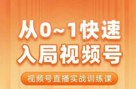 陈厂长·从0-1快速入局视频号课程，视频号直播实战训练课-副业库