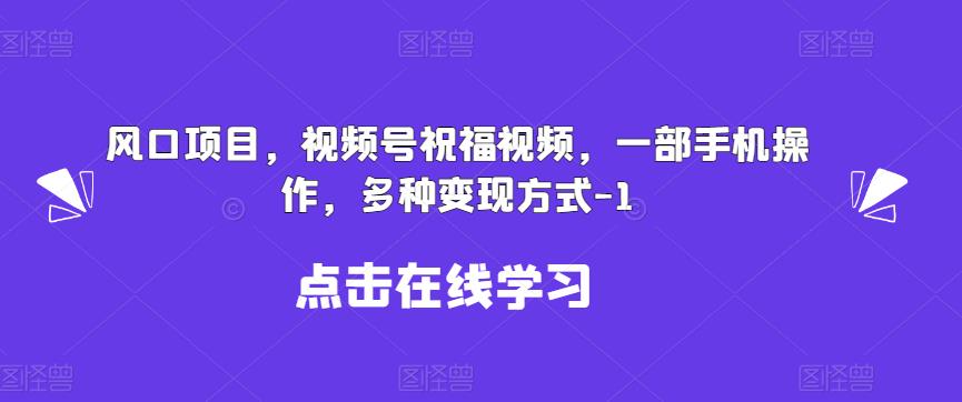 新风口项目，视频号祝福视频，一部手机操作，多种变现方式【揭秘】-副业库