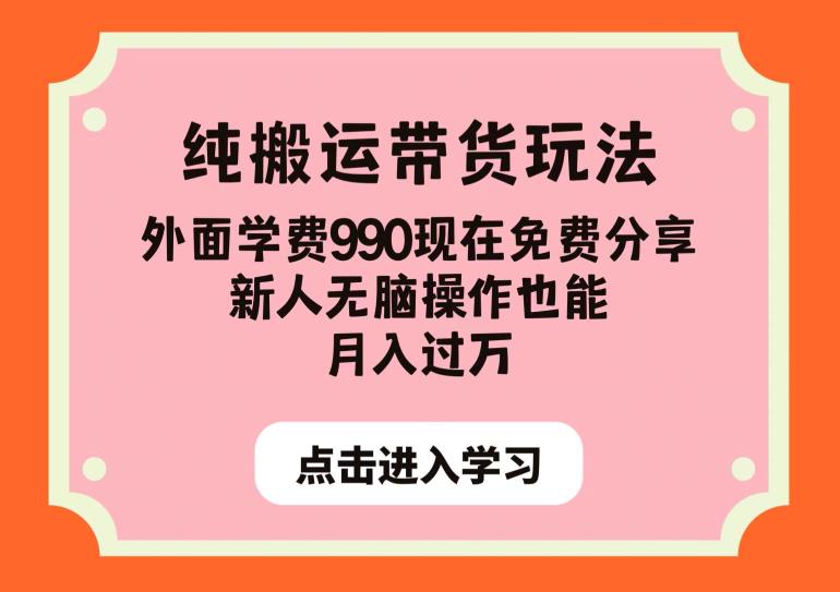 纯搬运带货玩法，外面学费990现在免费分享，新人无脑操作也能月入过万【揭秘】-副业库