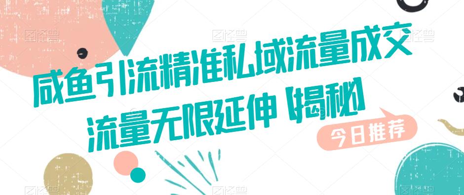 咸鱼引流精准私域流量成交流量无限延伸【揭秘】-副业库