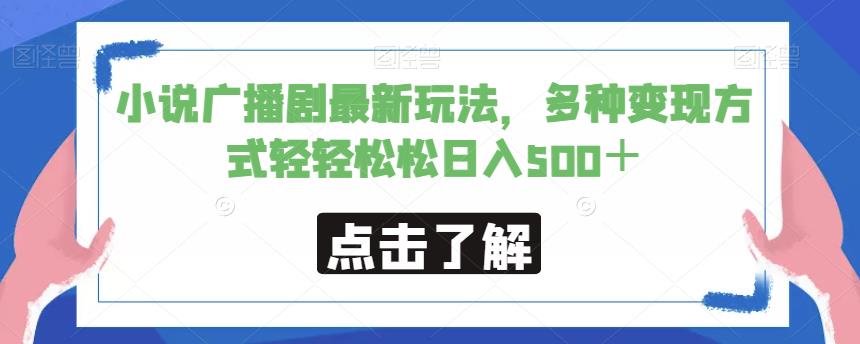 小说广播剧最新玩法，多种变现方式轻轻松松日入500＋【揭秘】-副业库