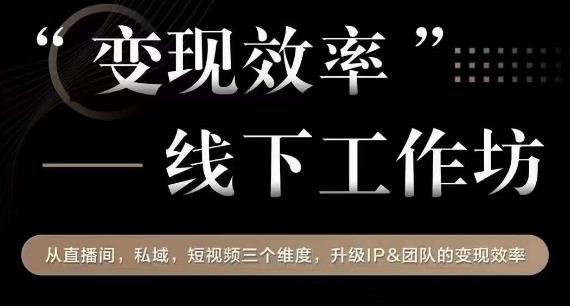 变现效率线下工作坊，从‮播直‬间、私域、‮视短‬频‮个三‬维度，升级IP和团队变现效率-副业库