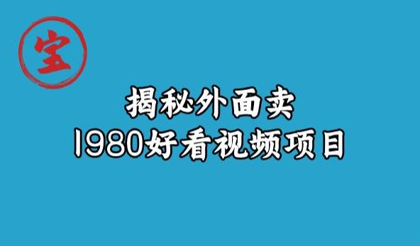 宝哥揭秘外面卖1980好看视频项目，投入时间少，操作难度低-副业库