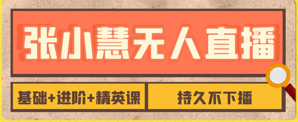 张小慧无人直播精英课，基础+进阶+精英课，持久不下播-副业库