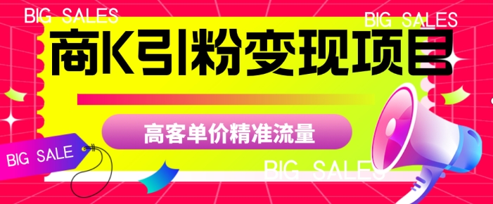 商K引粉变现项目，高客单价精准流量【揭秘】-副业库