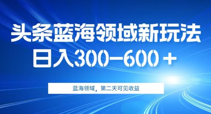 AI头条野路子蓝海领域新玩法2.0，日入300-600＋，附保姆级教程【揭秘】-副业库