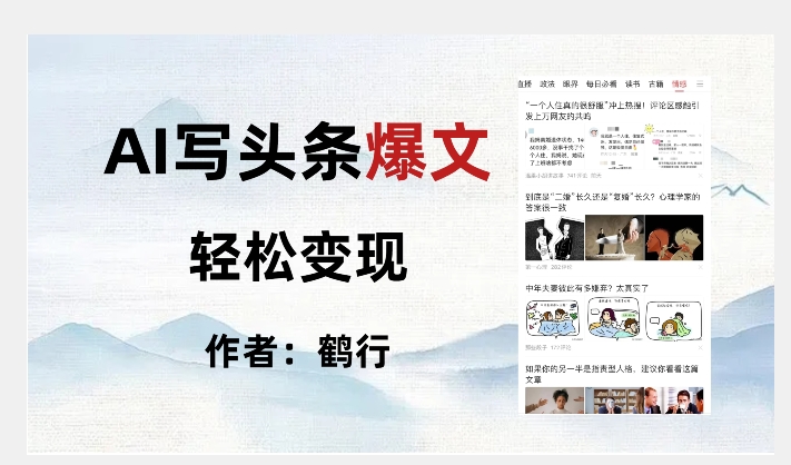 暴力拆解AI写头条爆文，轻松日入500+-副业库