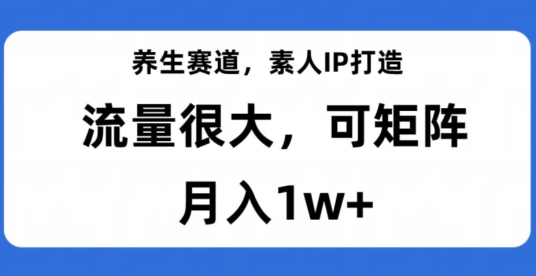 养生赛道，素人IP打造，流量很大，可矩阵，月入1w+【揭秘】-副业库