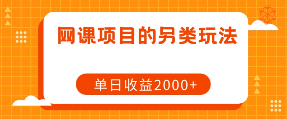 网课项目的另类玩法，单日收益2000+【揭秘】-副业库