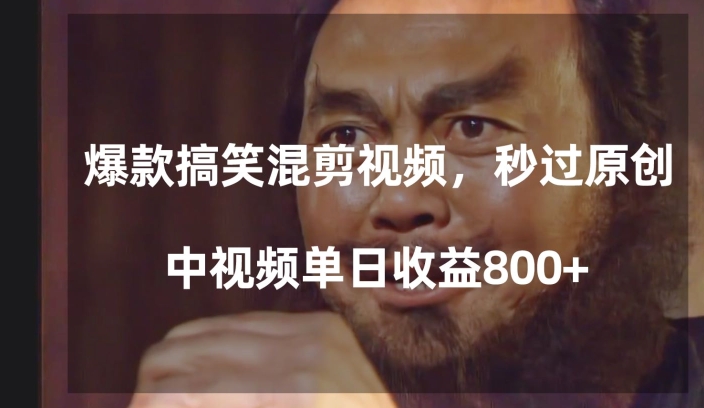 爆款搞笑混剪视频，百分百过原创，单日中视频播放收益800+【揭秘】-副业库