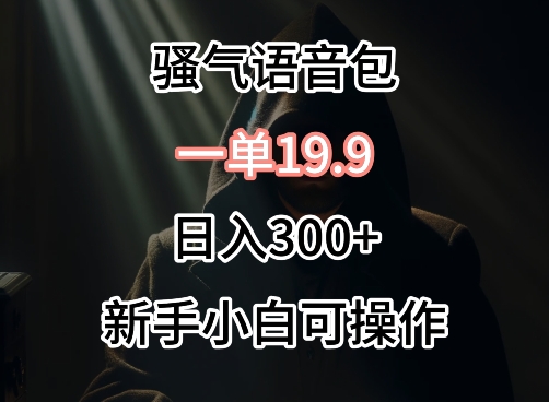 0成本卖骚气语音包，一单19.9.日入300+-副业库
