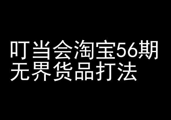 叮当会淘宝56期：无界货品打法-淘宝开店教程-副业库