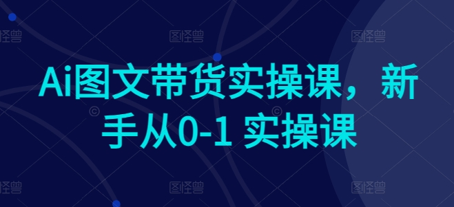 Ai图文带货实操课，新手从0-1 实操课-副业库