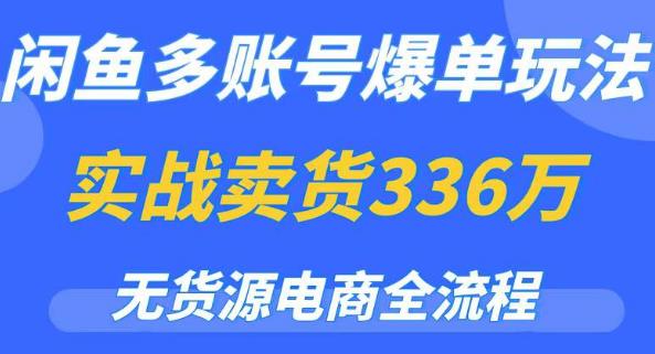 闲鱼多账号爆单玩法，无货源电商全流程，超简单的0门槛变现项目【揭秘】-副业库