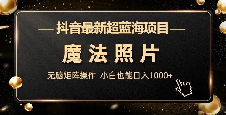抖音最新超蓝海项目，魔法照片，无脑矩阵操作，小白也能日入1000+【揭秘】-副业库